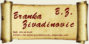 Branka Živadinović vizit kartica